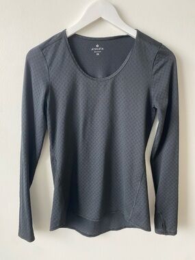 Athleta Women's Long Sleeve Scoop Neck Top - Charcoal Black